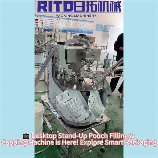 Desktop Rotary Stand-Up Pouch Filling & Capping Machine Full Demo 🎬