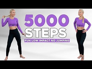 5000 STEPS IN 30 Min Walking For Fat Burn Knee Friendly Weight Loss Cardio Super Fun, No Jumping