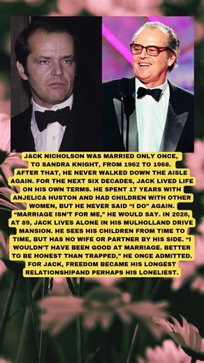 Jack Nicholson Never Married Again — The Truth Behind His Life of Freedom