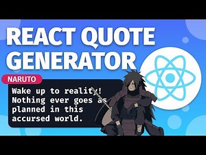 Build a Quote Generator in REACT JS | A React JS Beginner Project