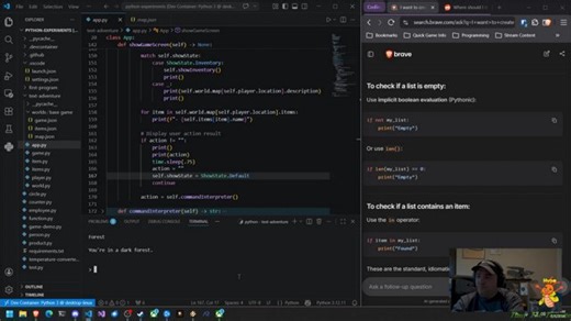 Adding features, loading games, picking up items.