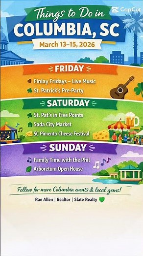 Things to Do in Columbia, SC | March 13–15, 2026 #thingstodoincolumbia