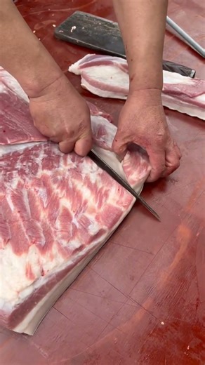 Amazing pork meat cutting skills 😋