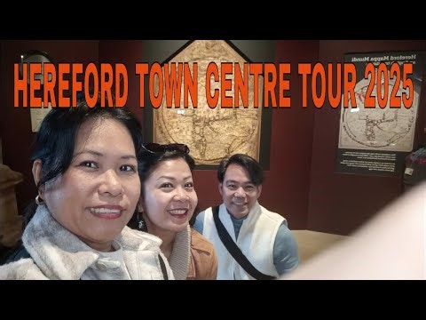 HEREFORD : TOWN CENTRE, CATHEDRAL, MAPPA MUNDI & CHAINED LIBRARY MUSEUM AND COURTYARD.