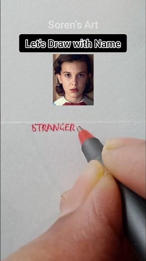 Stranger Things Eleven drawing with her name | Soren's Art #strangerthings #eleven #drawing #sjram