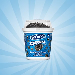 You can’t buy happiness, but you can enjoy 3 delicious flavors of YoCrunch Yogurt with OREO pieces. 😁 | OREO