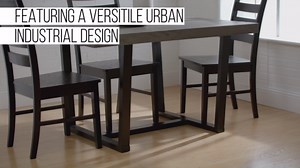 Walker Edison Furniture Company 52 in. Distressed Grey Solid Wood Dining Table HD8095