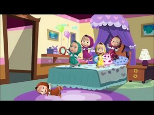 5 little MASHA jumping on the bed / 5 little monkeys song for children / Nursery Rhyme For Children