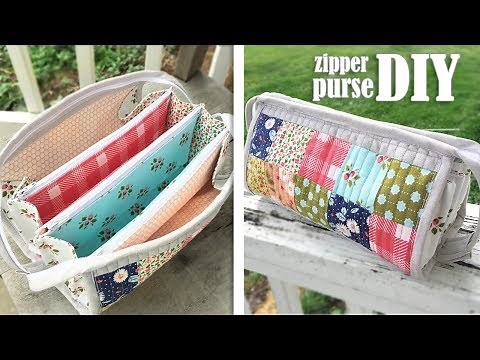 DIY TRIPLE ZIPPER POUCH BAG CUY & SEW // Popular Design Purse Bag Summer 2019