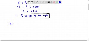 Two horizontal forces, and , are acting on a box, but only isshown in the drawing. can point either to the right or to the left.The box moves only along the x axis. There is no friction betweenthe box and the surface. Suppose that =  5.0 N and the mass of thebox is 5.0 kg. Find the magnitude and direction of when theacceleration of the box is (a)  5.9 m/s2, (b) -5.9 m/s2, and (c) 0m /s2.