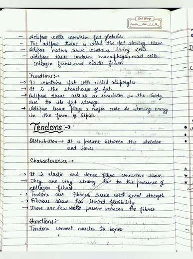 Class 9th Science NCERT Chapter-6 Tissue (Animal Tissue) Notes Part-2