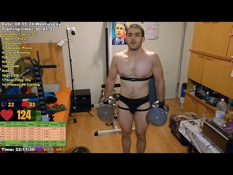 Fitness Workout at home for the whole body with dumbbells. underwear, boxer, briefs 8.05.2024 fiv