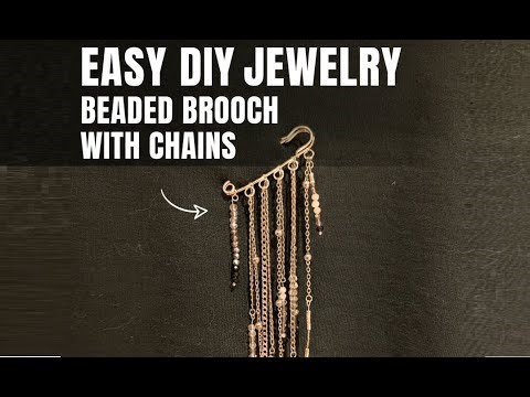 DIY Sparkly Brooches With Chain Details | Handmade Jewelry Ideas