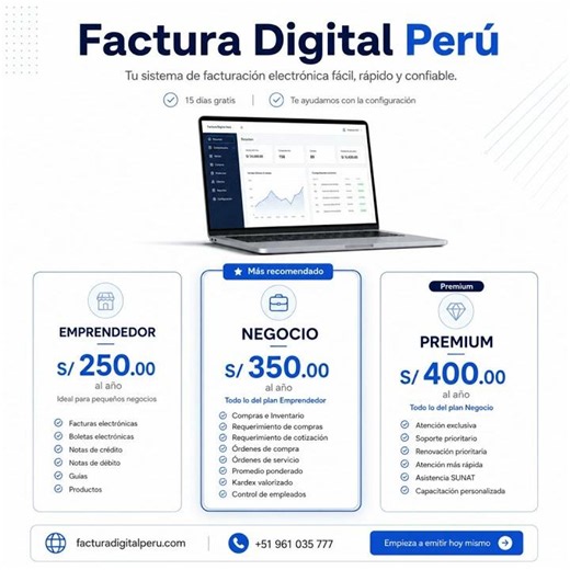 🚀 Digital Invoice Peru | Electronic Invoicing from S/250 per Year