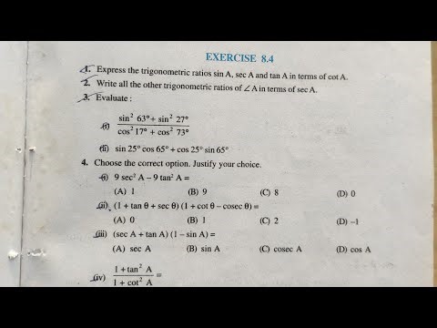Ex 8.4 Class 10 math Trigonometry solution
