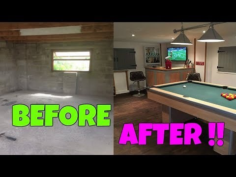 man cave, garage conversion, pool room, mini pub