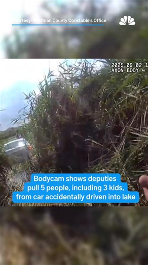 23K views · 388 reactions | Bodycam shows deputies rescue 3 kids after car plunges into lake. A nanny learning to drive crashed a vehicle with three children into Lake Ray Hubbard. Local deputies rescued everyone and kept the children calm with trauma teddy bears. | NBC 7 San Diego | Facebook