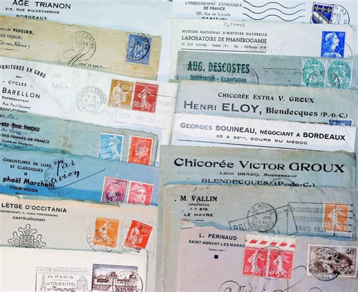 1930s French Vintage Envelopes – Antique Paper Ephemera – Old French Mail for Scrapbooking & Decor - Etsy