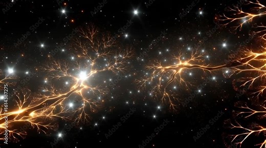 growing fractal tree, its branches splitting recursively in a natural yet mathematical manner,4k