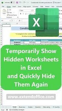 How to Temporarily Show Hidden Worksheets in Excel