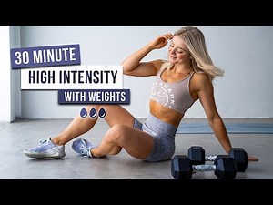 Day 25 - 30 MIN FULL BODY BURNER HIIT WORKOUT - With Dumbbells, No Repeat