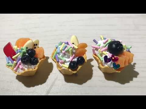 【ミニチュアスイーツの作り方】100均で作る樹脂粘土カップケーキ
