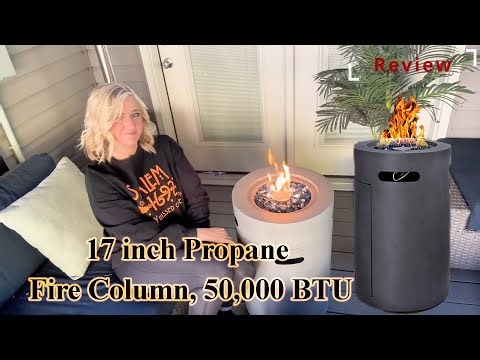 17 Inch Propane Fire Column – 50,000 BTU Outdoor Gas Fire Pit for Patio & Backyard