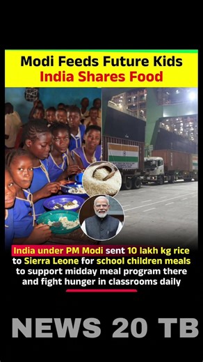 Modi Feeds Future KidsIndia Shares Food