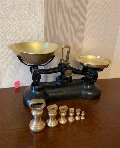 Vintage Libra Large Scales With Brass Pans and 6 Brass Weights, Kitchen Scale, Market Scale. - Etsy