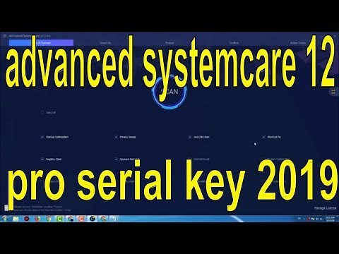iobit advanced systemcare 12 pro serial key 2019 Working 100%