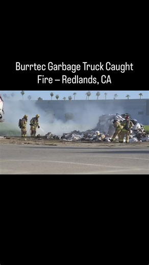 REDLANDS, CA — Garbage Truck Fire on Nevada St. & Palmetto Ave. Jan 30, 2026 at approximately 2:45 p.m. a garbage truck dumped the trash load due to smoke and flames in the hopper. Redlands Fire Dept rushed to the scene and quickly extinguished the fire and began a mop up. The driver of the garbage truck was not injured. #redlands #california #inlandempire #fire #sanbernardinocounty | Hello FolksMedia