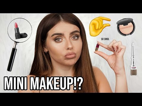 Full face of MINI MAKEUP!? Using TINYYYY makeup to get glam! Smallest lipstick ever!?