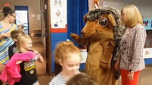 42K views · 1K reactions | Thanks to everyone at the John D. McGovern Elementary School in Medway, Massachusetts, winners of the 2019 School or Library Visit contest. I spent a wonderful day yesterday with all of the children and teachers. Thanks to school principal Amy McDonald who also appeared as Hedgie! | Jan Brett | Facebook