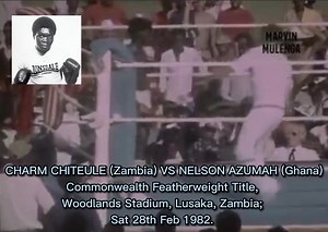 THROWBACK THURSDAY 🇿🇲🥊 ZAMBIAN BOXING! CHARM "SHUFFLE” CHITEULE BORN: 10TH OCTOBER, 1955 in KABWE DIED: 6TH MAY, 2008 in KABWE Cause of death: MALARIA CHARM "Shuffle" CHITEULE was a Zambian professional feather/super featherweight boxer of the 1970s and '80s who won the Zambia and Commonwealth featherweight titles in 1980. Chiteule has a record of 40 professional fights; 34 wins(13 KO), 5 losses (2 KO) and 1 draw. He was awarded by then Zambian President Levy Mwanawasa’s Insignia for Meritori