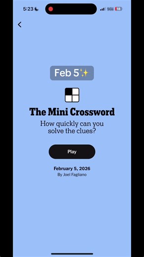 Daily Mini Crossword Challenge - Feb 5, 2026