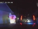 Dash cam video of police dog biting man live streaming arrest