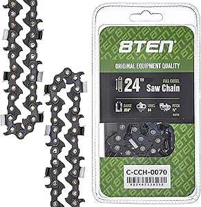 8TEN Full Chisel Chainsaw Chain 24 Inch .058 3/8 84DL For Husqvarna 455 Rancher 372XP Jonsered 2065 Poulan (1 Pack)