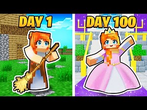 I Survived 100 DAYS as a PRINCESS in Minecraft!