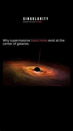 The Singularity on Instagram: "Supermassive black holes exist at the center of galaxies because their immense gravity plays a crucial role in holding galaxies together. These black holes, millions to billions of times more massive than our Sun, act as gravitational anchors that influence the movement of stars, gas, and dust within the galaxy. Without the stabilizing pull of a supermassive black hole, galaxies might not form or maintain their structure. Astronomers believe that as galaxies form,