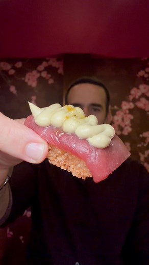 460K views · 1.1K reactions | Crispy Rice topped with Blue Fin Tuna + Foie Gras Butter + Burnt Orange Marmalade 襤 #sushi #CrispyRice | Foody Fetish | Facebook