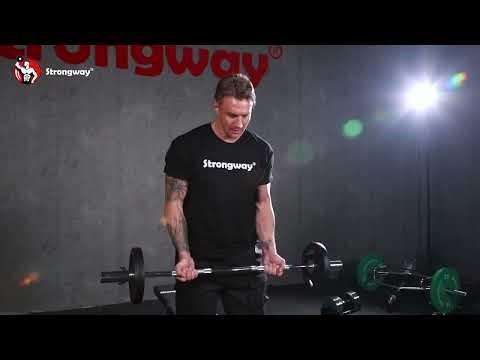 EZ Curl Bar Barbell By Strongway For Home Gym Fitness Weightlifting Exercise Biceps Triceps