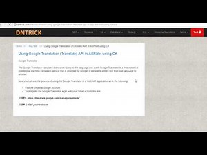Using Google Translation (Translate) API in ASP.Net using C#