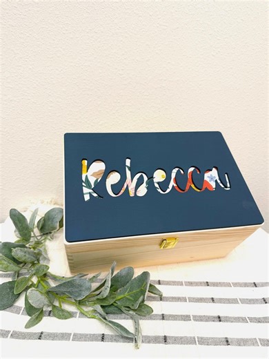 Personalized Baby Keepsake Box, Engraved Memory Chest, Custom Baby Gift for Shower or Baptism, Rustic Nursery Decor, Name Box - Etsy