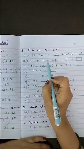 Maths worksheet class 2
