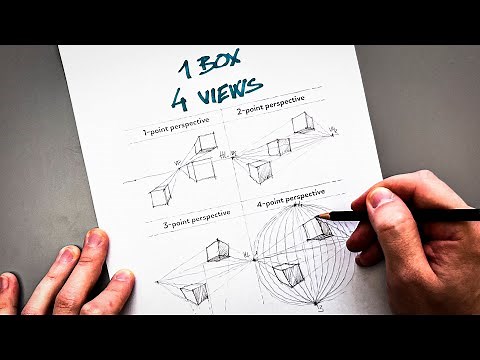 Perspective Drawing Explained: 1 Box in 4 Views (1- to 4-Point)