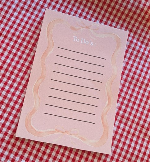 Cute Pink Bow to Do Notepad - Etsy