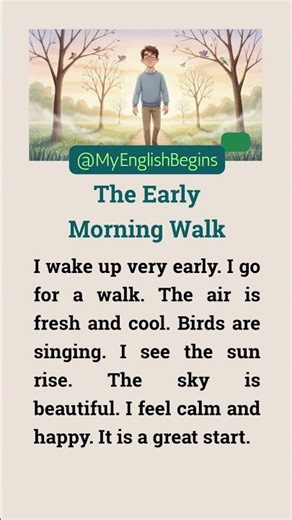 The Early Morning Walk 🌅 (Easy Shadowing) #learnenglish #speakenglish #shadowing
