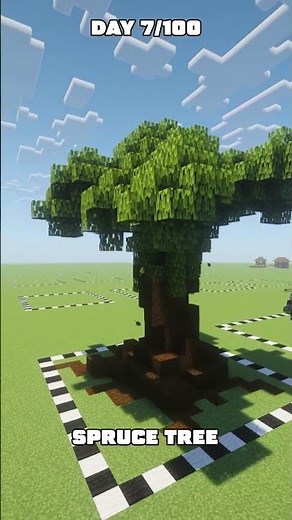 Day 7/100 Today I build a spruce tree! #minecraft #minecraftbeauty