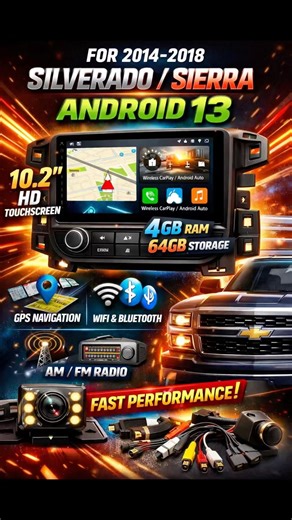 2014–2018 Chevy Silverado / GMC Sierra Android 13 Radio Upgrade | 10.2” Touchscreen, #cartech