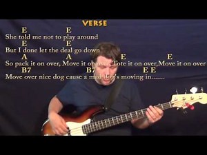 Move It On Over (Hank Williams) Bass Guitar Cover Lesson with Chords/Lyrics - E A B7